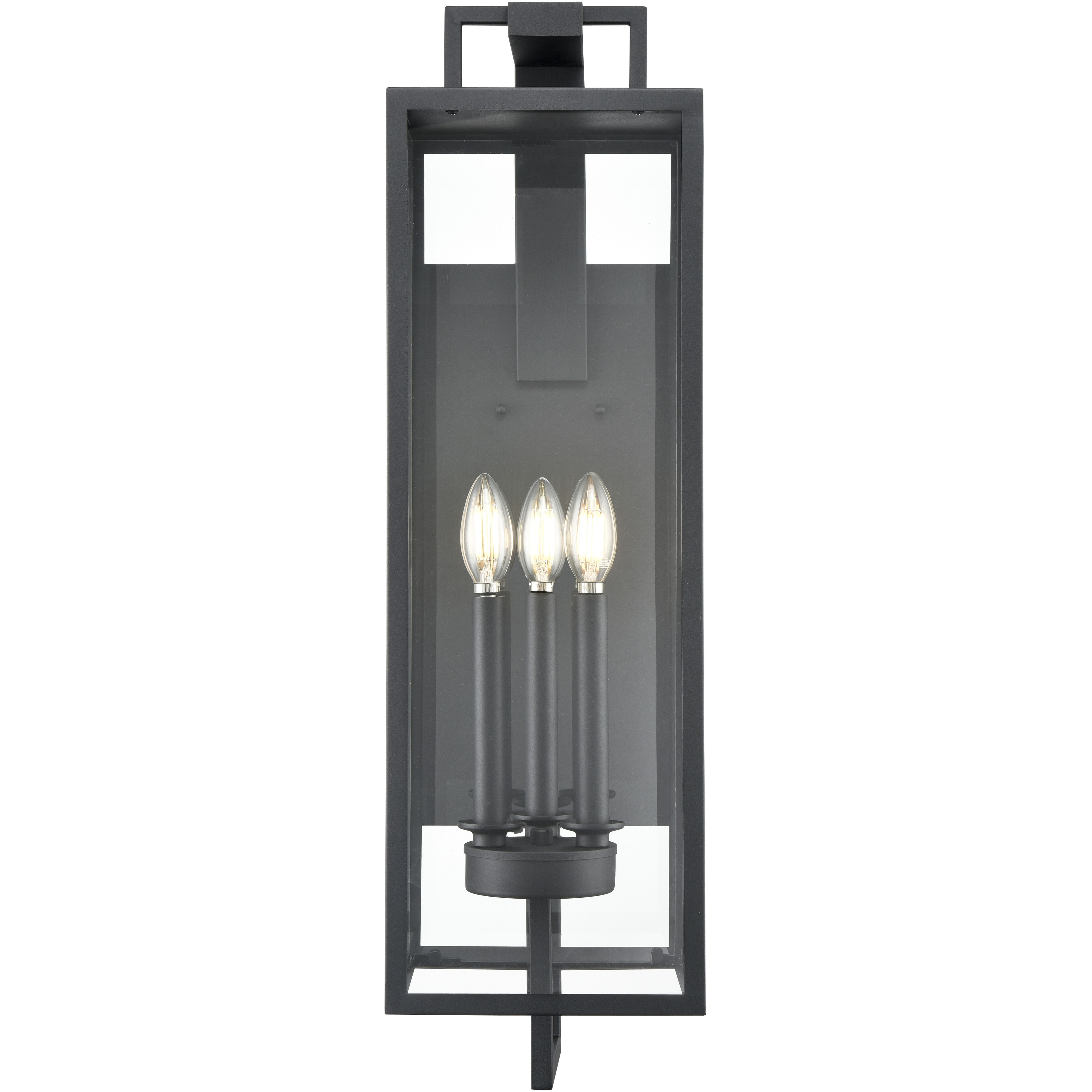 Lamont 3 Light 28.5 inch Textured Black Outdoor Wall Sconce